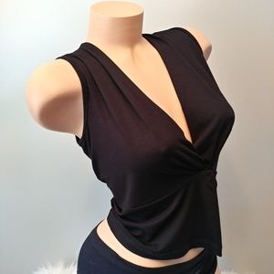 NWOT ASOS Black Plunging V Neck Peplum Tank Top  4